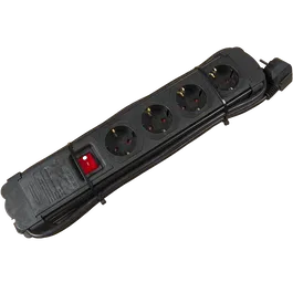 Prelungitor 4prize, cu intrerupator, 16A, 250V, negru