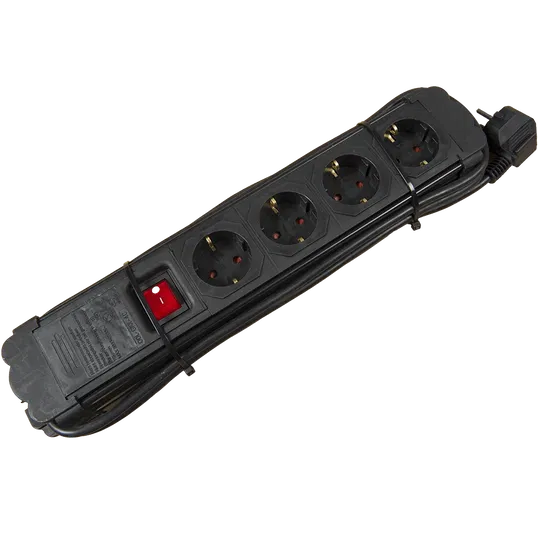 Prelungitor 4prize, cu intrerupator, 16A, 250V, negru