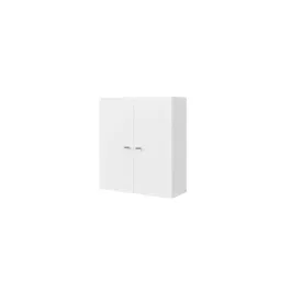 Dulap baie Savini Due, 2 usi, lemn, alb lucios, 71 x 62,8 x 25,1 cm