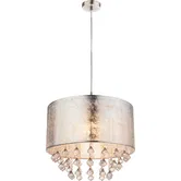 Pendul argintiu Amy cu cristale, 1 x E27, max 60W