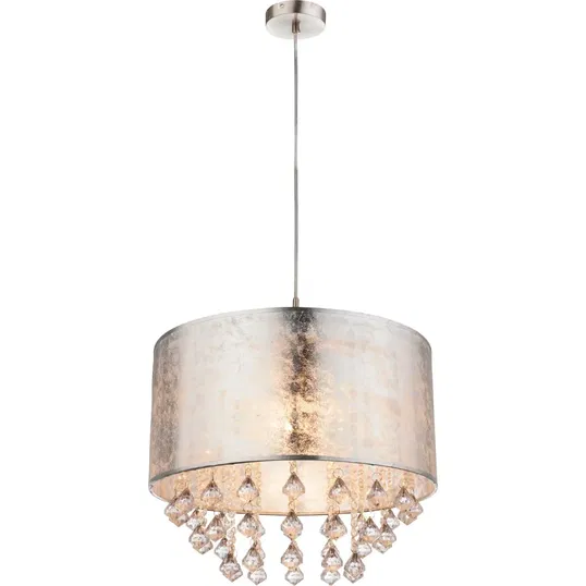 Pendul argintiu Amy cu cristale, 1 x E27, max 60W