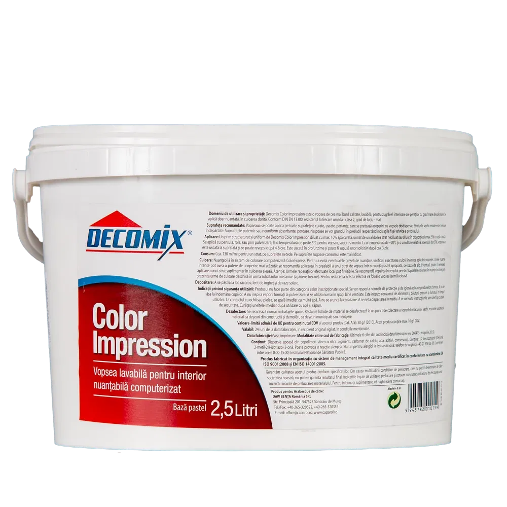 Vopsea pentru interior Decomix Color Impression, Baza Pastel, 2.5 l