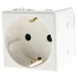 Priza simpla Gewiss GW20265, 2P+E, max. 4500W, alb