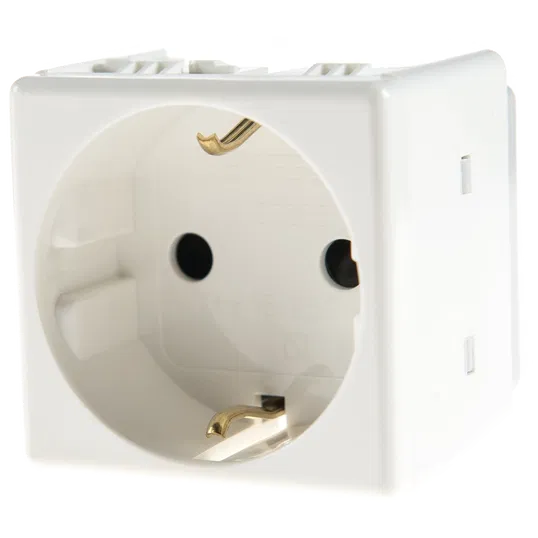 Priza simpla Gewiss GW20265, 2P+E, max. 4500W, alb