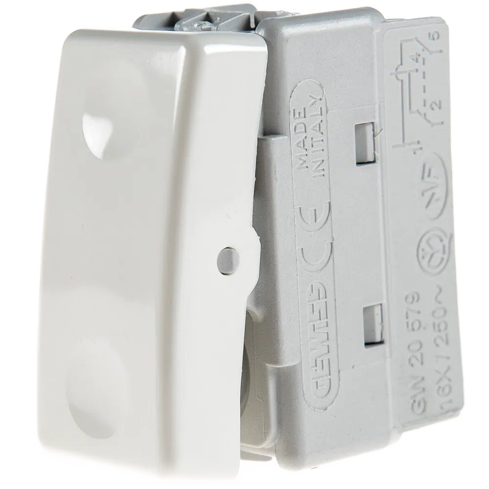 Intrerupator cruce System, Gewiss GW20579, 1 M, alb