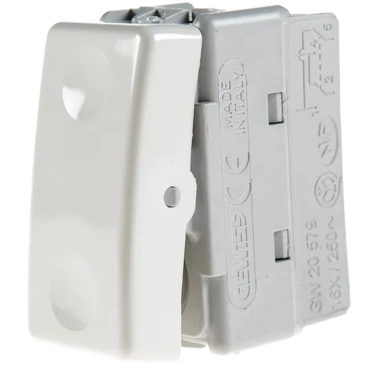 Intrerupator cruce System, Gewiss GW20579, 1 M, alb