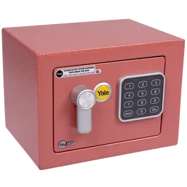 Mini seif Yale, electronic, roz, 170 x 230 x 170 mm