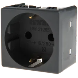 Priza simpla 2P+T System, Gewiss GW21265, 16A, negru