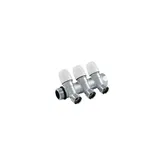 Colector liniar modular cu robineti Tiemme Maxima, tur de 1, alama, 3 cai 1/2 x 16 mm