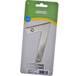 Numar usa/poarta 7 Fischer, inox, prindere suruburi, 10 mm