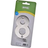 Numar usa/poarta 8 Fischer, inox, prindere suruburi, 10 mm