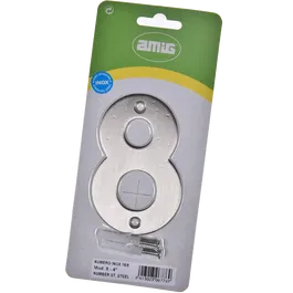 Numar usa/poarta 8 Fischer, inox, prindere suruburi, 10 mm