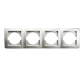 Rama de aparataj Ekonomik, 4 module, PVC, argintiu-mat