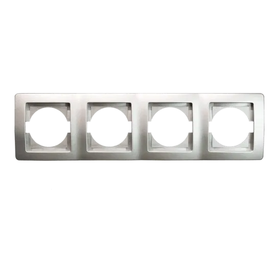 Rama de aparataj Ekonomik, 4 module, PVC, argintiu-mat