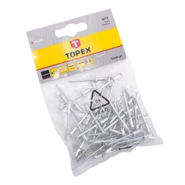 Nituri pop, aluminiu, Topex, 4 x 8 mm, 50 bucati