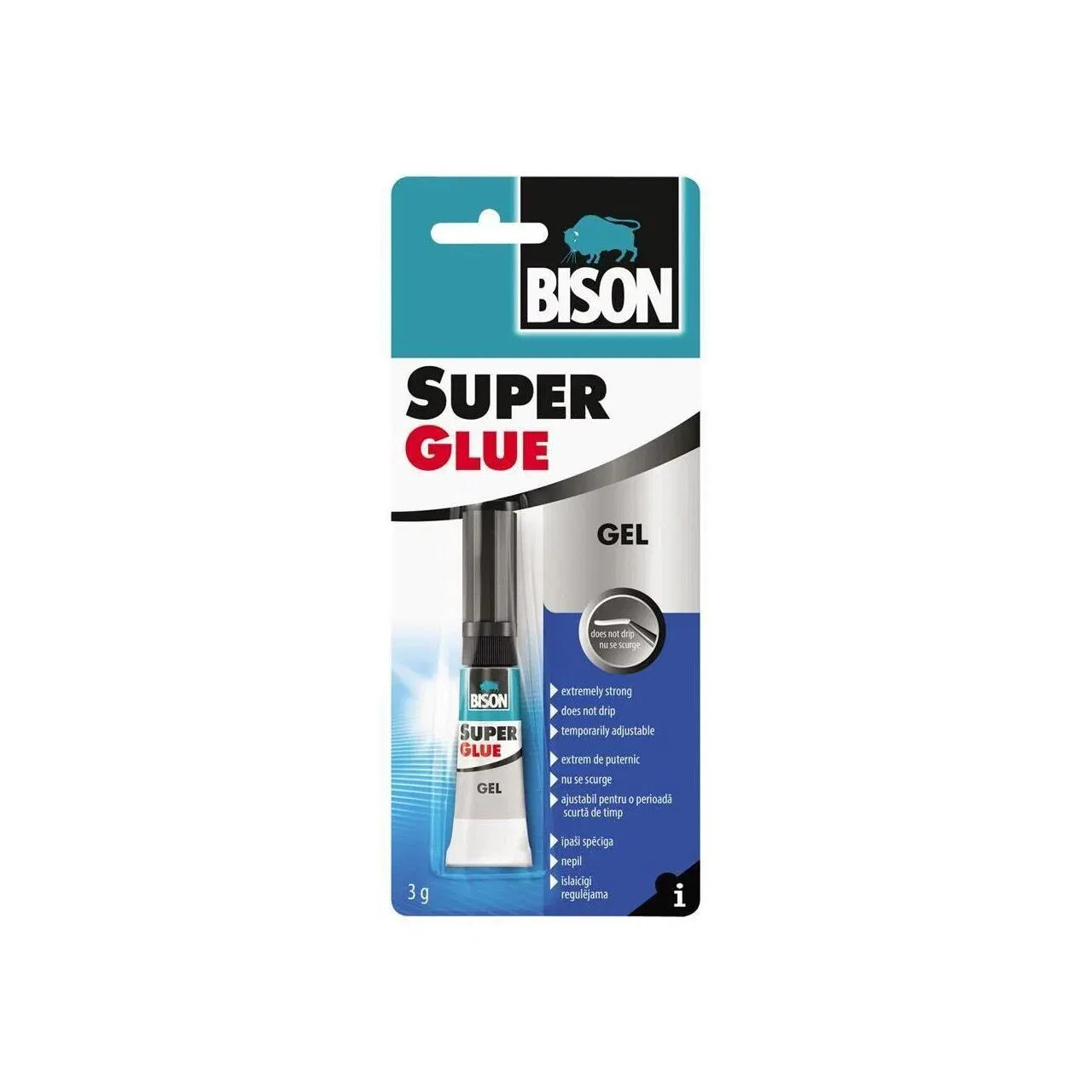 Adeziv gel cu utilizare universala, Bison Super Glue, 3 g