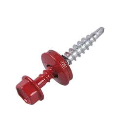 Surub autoperforant, pentru acoperisuri, rosu, RAL 3011, 4,8 x 35 mm