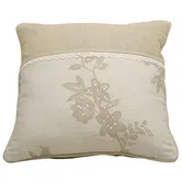 Perna decorativa Romance, 100% bumbac, model floral, 40 x 40 cm, natur