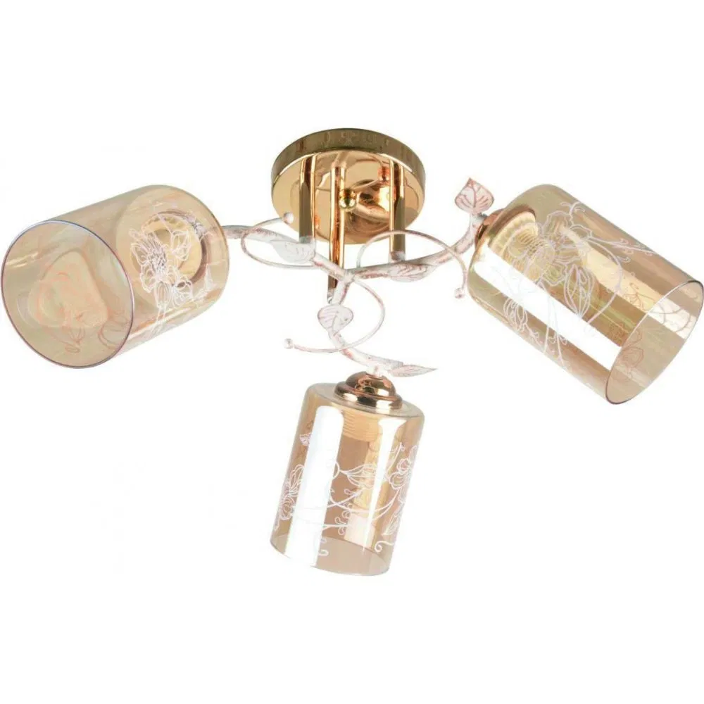 Lustra Klausen Alka, 3 x E27, auriu + crem