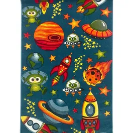 Covor copii Kolibri 11200-140, 100% polipropilena friese, model planete, 120 x 170 cm