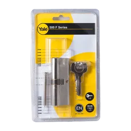 Cilindru de siguranta standard cu frezare, Yale, alama nichelata, 40 x 40 mm, 3 chei