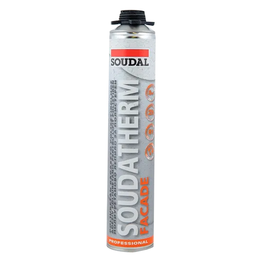 Adeziv poliuretanic polistiren expandat Soudal Soudatherm Facade, aplicare cu pistol, interior/exterior, 750 ml