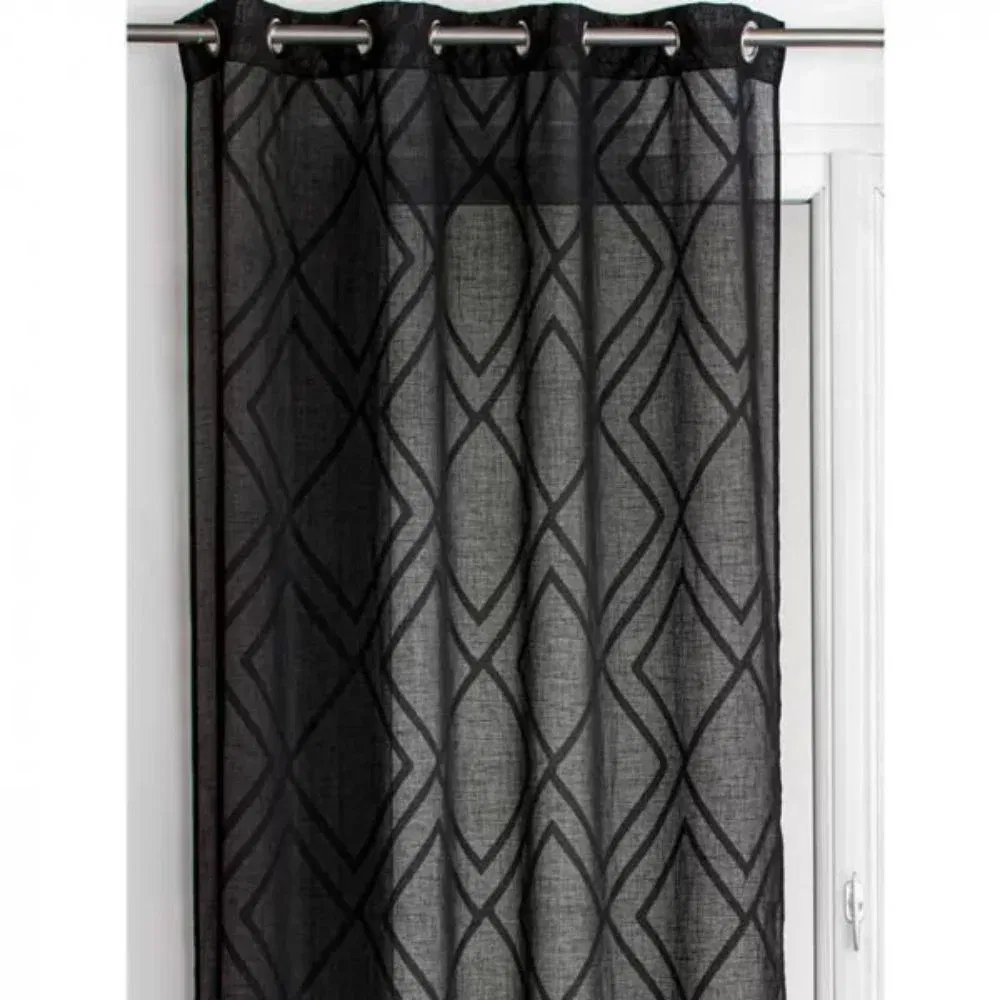 Perdea Bello, poliester, negru, 140 x 260 cm