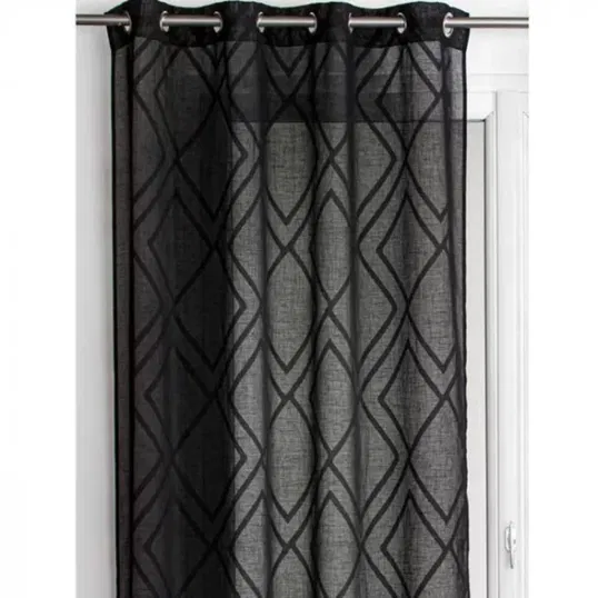 Perdea Bello, poliester, negru, 140 x 260 cm