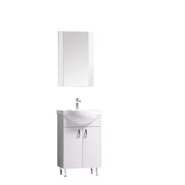 Set mobilier baie Badenmob Eco 55, masca + lavoar + oglinda, alb
