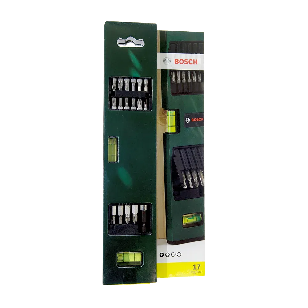 Set nivela si accesorii Bosch X-Line, 17 bucati