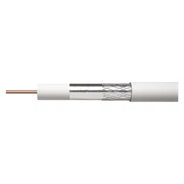 Cablu coaxial Emos CB130/ RG6U,1 conductor, diametru 1.02 mm, alb, 20 m/colac