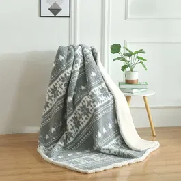Patura Sherpa Rustic, poliester, alb, 150 x 200 cm