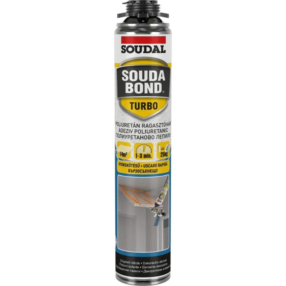 Adeziv poliuretanic Soudal Soudabond Turbo Gun, aplicare cu pistol, 750 ml