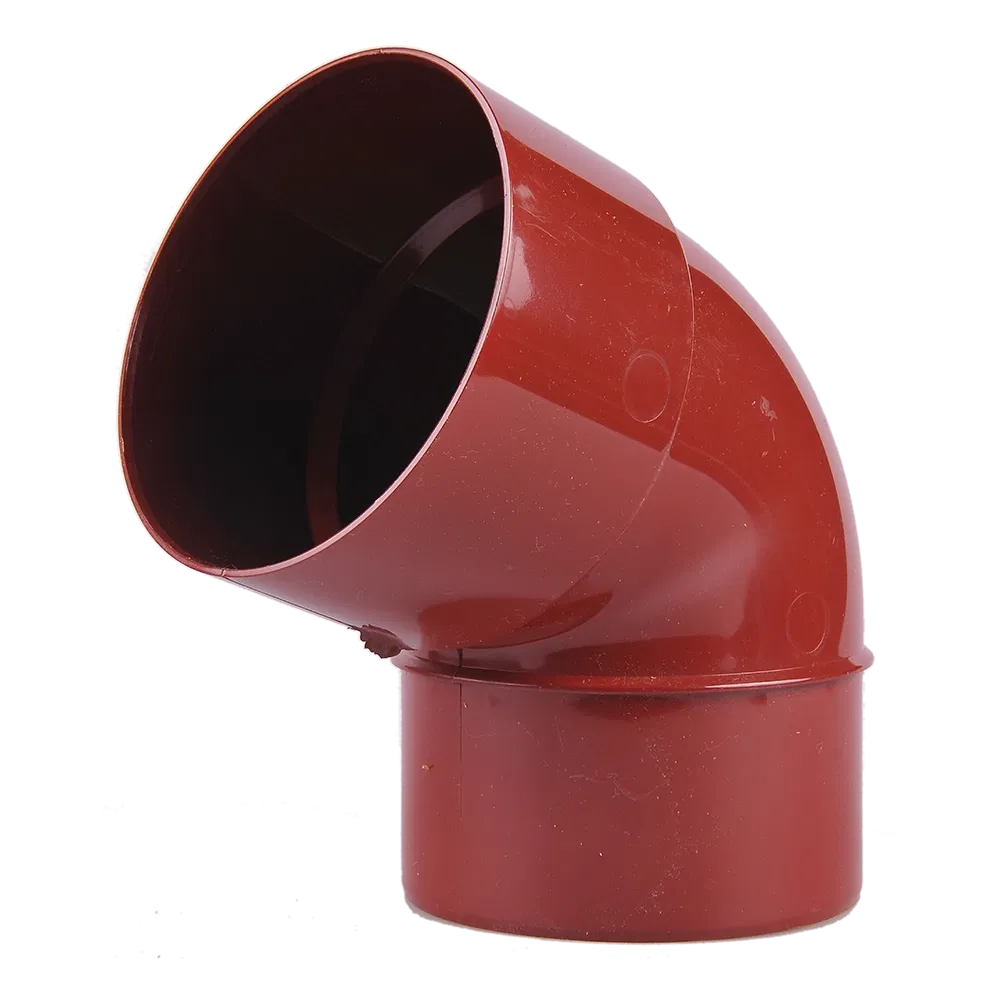 Cot 67,5° burlan PVC, Regenau, diam. 100 mm, rosu, RAL 3011