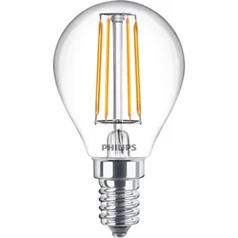 Bec LED Philips Classic LEDLuster ND, 4.3W, P45 CL, E14, alb cald