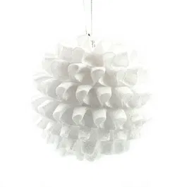 Glob decorativ de Craciun lux dantelat, plastic, 8 cm