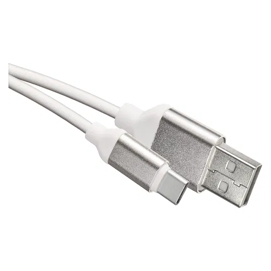 Cablu USB Emos 2.0 A/M-C/M, alb, 1 m