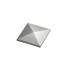 Capac stalp gard, metal, zincat alb, patrat, 85 x 85 x 6.5 mm