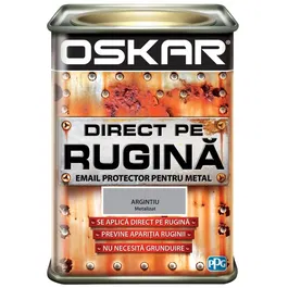 Vopsea Oskar Direct pe rugina, argintiu metalizat, interior/exterior, 0,5 l