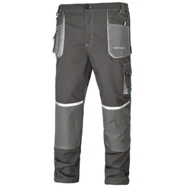 Pantaloni de lucru in talie EuroClassic, tercot, barbatesti, cu elemente reflectorizante, toate sezoanele, culoare gri, marimea 50