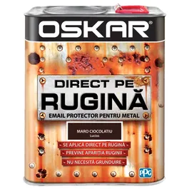Vopsea Oskar Direct pe rugina, maro ciocolatiu lucios, interior/exterior, 2,5 l