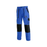 Pantaloni de lucru in talie Luxy Josef, doc, barbatesti, cu intarituri la genunchi, buzunare frontale/laterale, culoare albastru cu negru, marimea