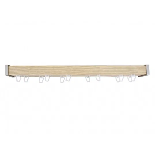 Sina aluminiu, stejar, lungime 200 cm, accesorii incluse