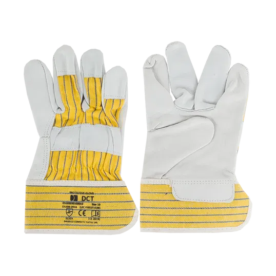 Manusi de protectie Maui, piele bovina + bumbac, marimea 10, gri-galben