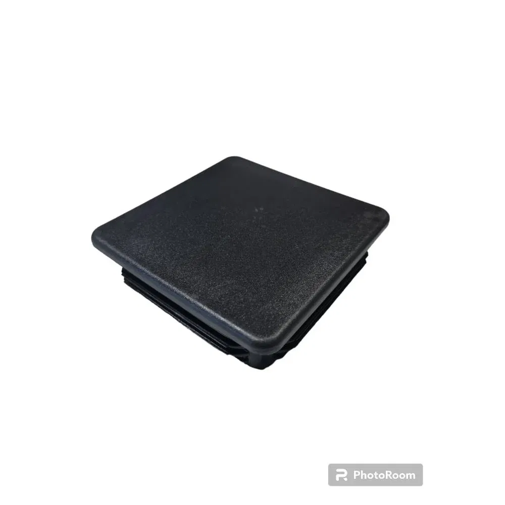 Capac patrat stalp gard PVC, negru, 100 x 100 mm