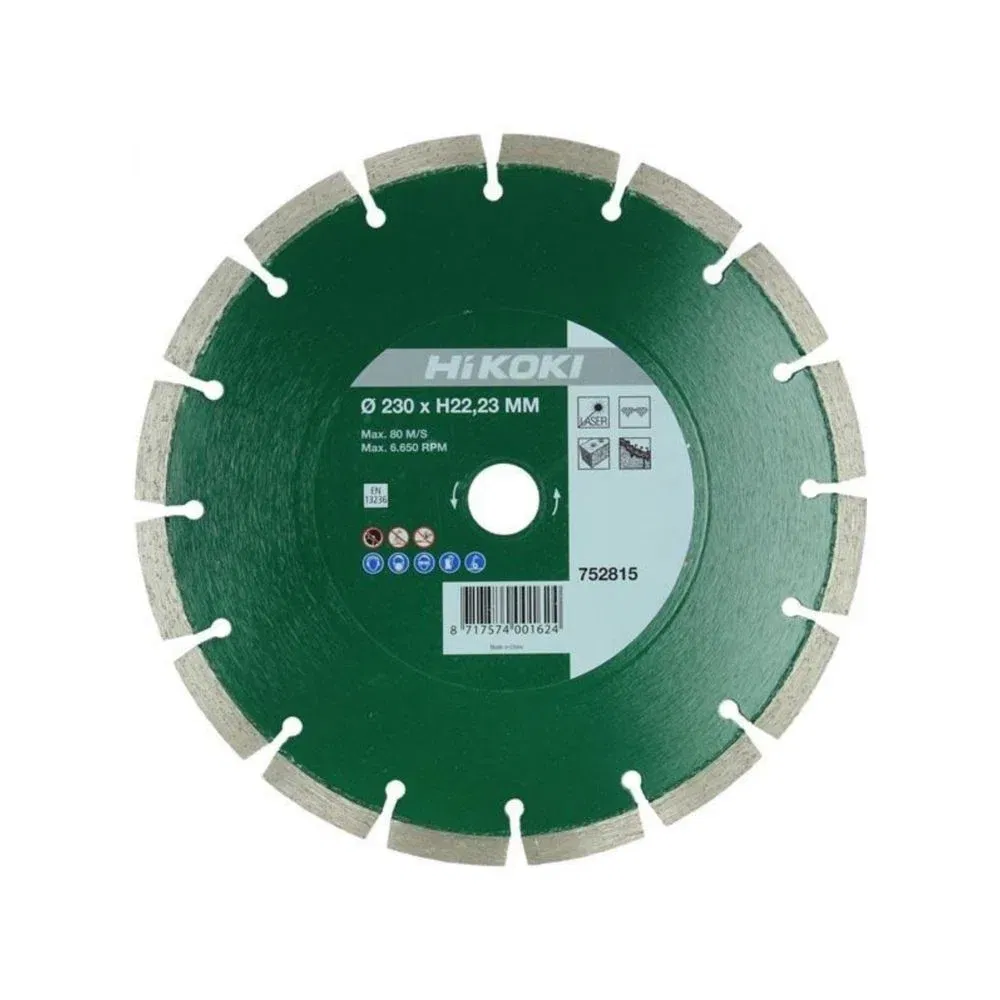 Disc Diamantat de taiere segmentat universal laser Hikoki 752815, 230 x 22.23 mm