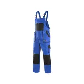 Pantaloni de protectie cu pieptar Luxy Robin, doc, cu intaritura la genunchi, toate sezoanele, albastru cu negru, marimea 52