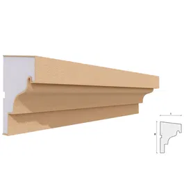 Solbanc decorativ din polistiren EPS laminat cu rasina FP206, 120 x 81 x 2000 mm
