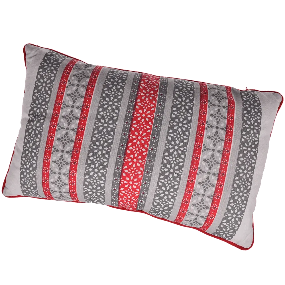 Perna decorativa Mosaik, bumbac 100%, multirosu, 30 x 50 cm, dreptunghiulara, model geometric