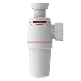 Sifon pentru lavoar cu antivid Wirquin Neo, polipropilena, 32 mm, alb